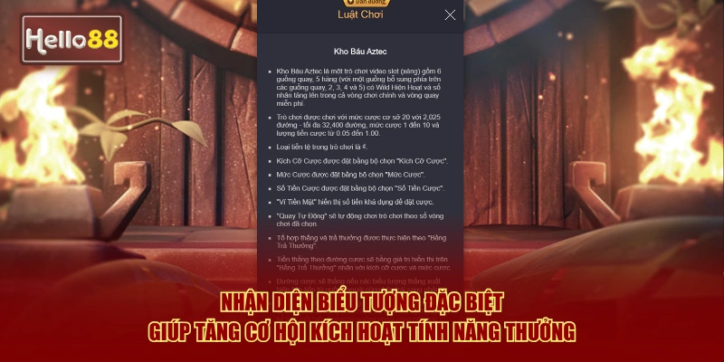 Nhận diện biểu tượng đặc biệt giúp tăng cơ hội kích hoạt tính năng thưởng