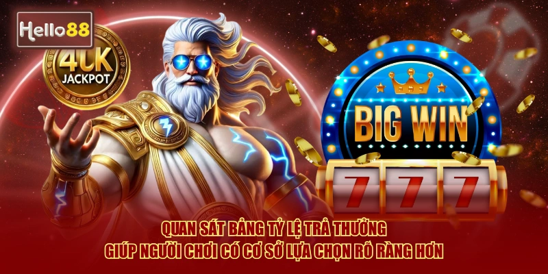 Quan sát bảng tỷ lệ trả thưởng giúp người chơi có cơ sở lựa chọn rõ ràng hơn