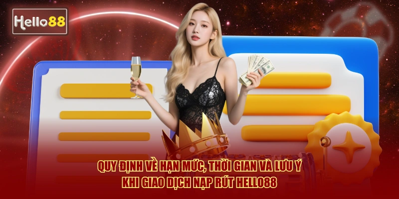 Quy định về hạn mức, thời gian và lưu ý khi giao dịch nạp rút Hello88